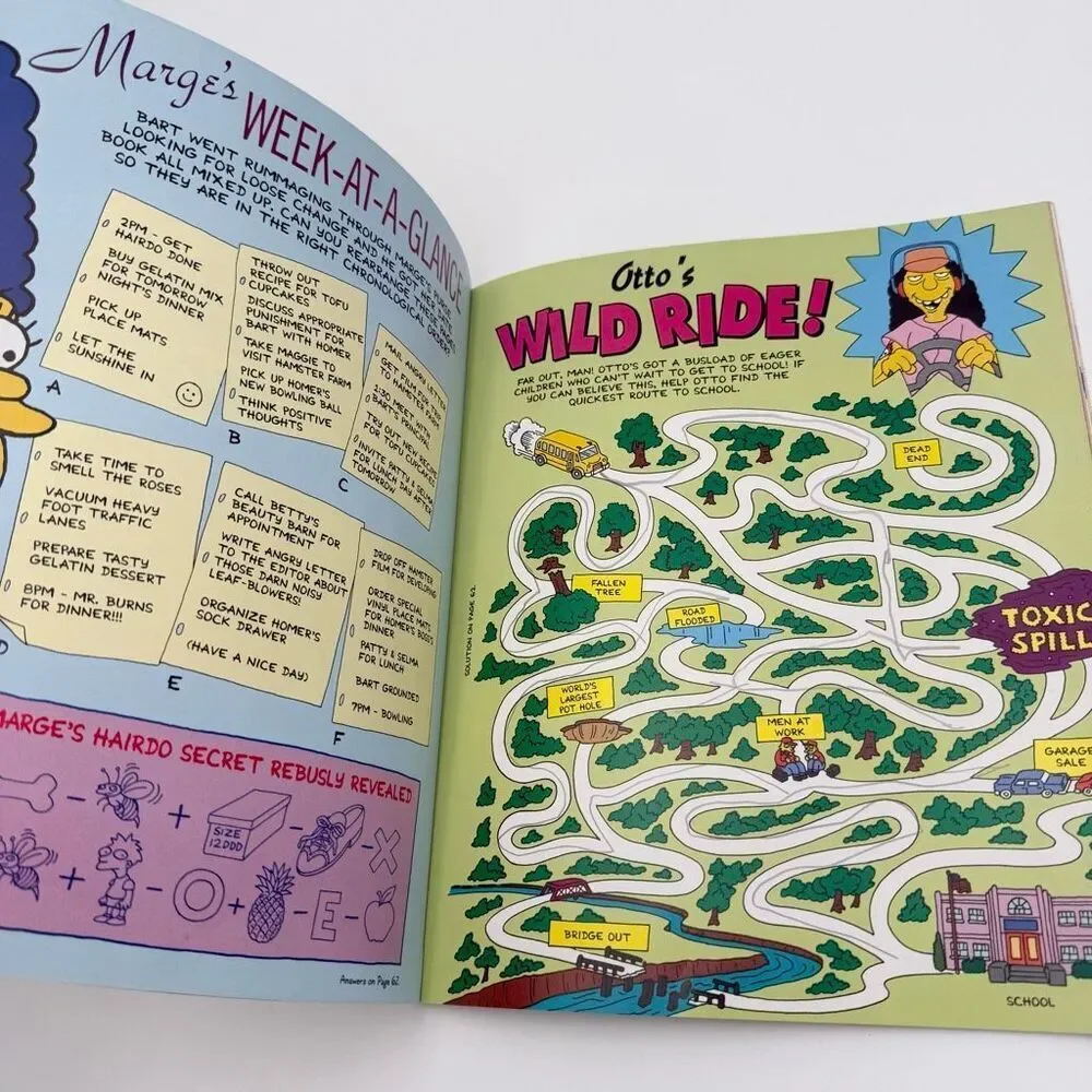 The Simpsons Rainy Day Fun Book Activity Book Vintage 1991 Almost New